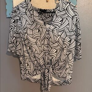 Chic Black and White Women's Blouse